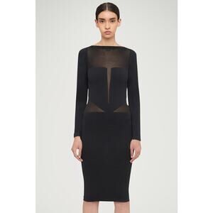Venus Dress By Wolford S Small Black Long Sleeve Dress Transparent Detail $560